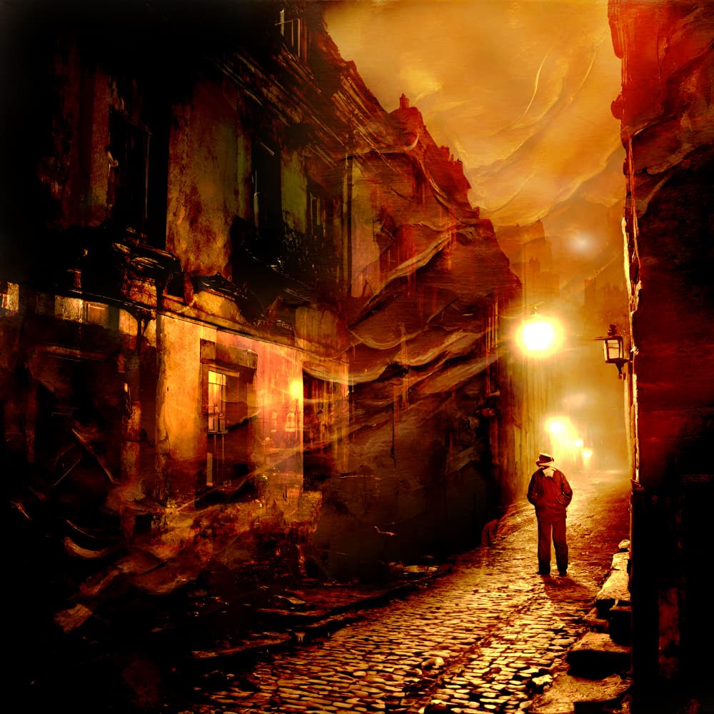 Man on Old City Street by Ewa Całkosińska-Kajzer — canvas wall art