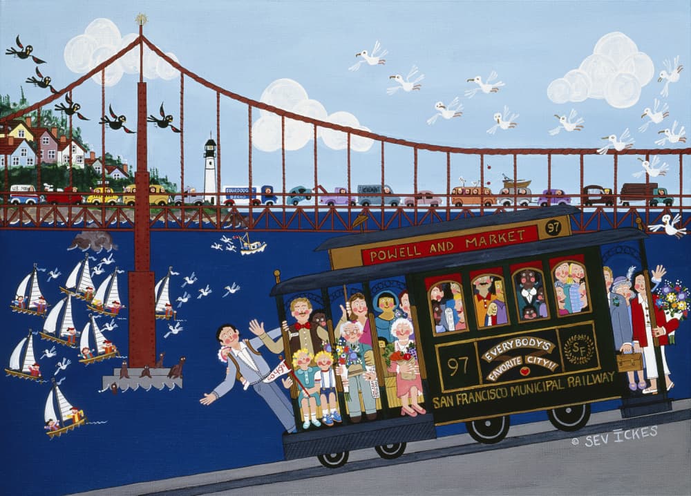 San Francisco Cable Car by Sev Ickes — canvas wall art
