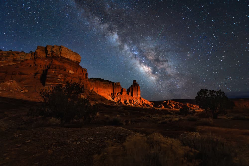 Red Rocks Starry Night by Mei Xu — canvas wall art