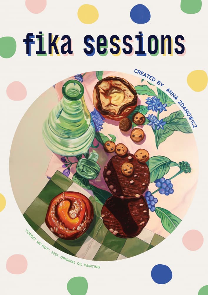 Fika Coffee and Sweets by Anna Zdanowicz — canvas wall art