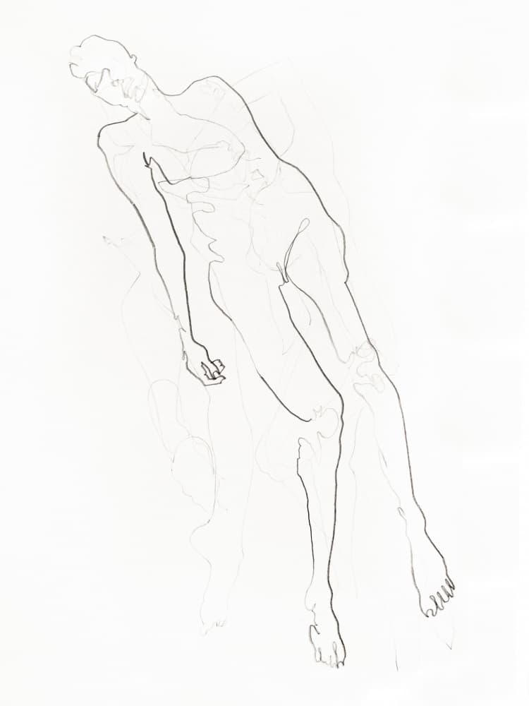 Serene Nude Drawing by Joshua Hoskins — canvas wall art