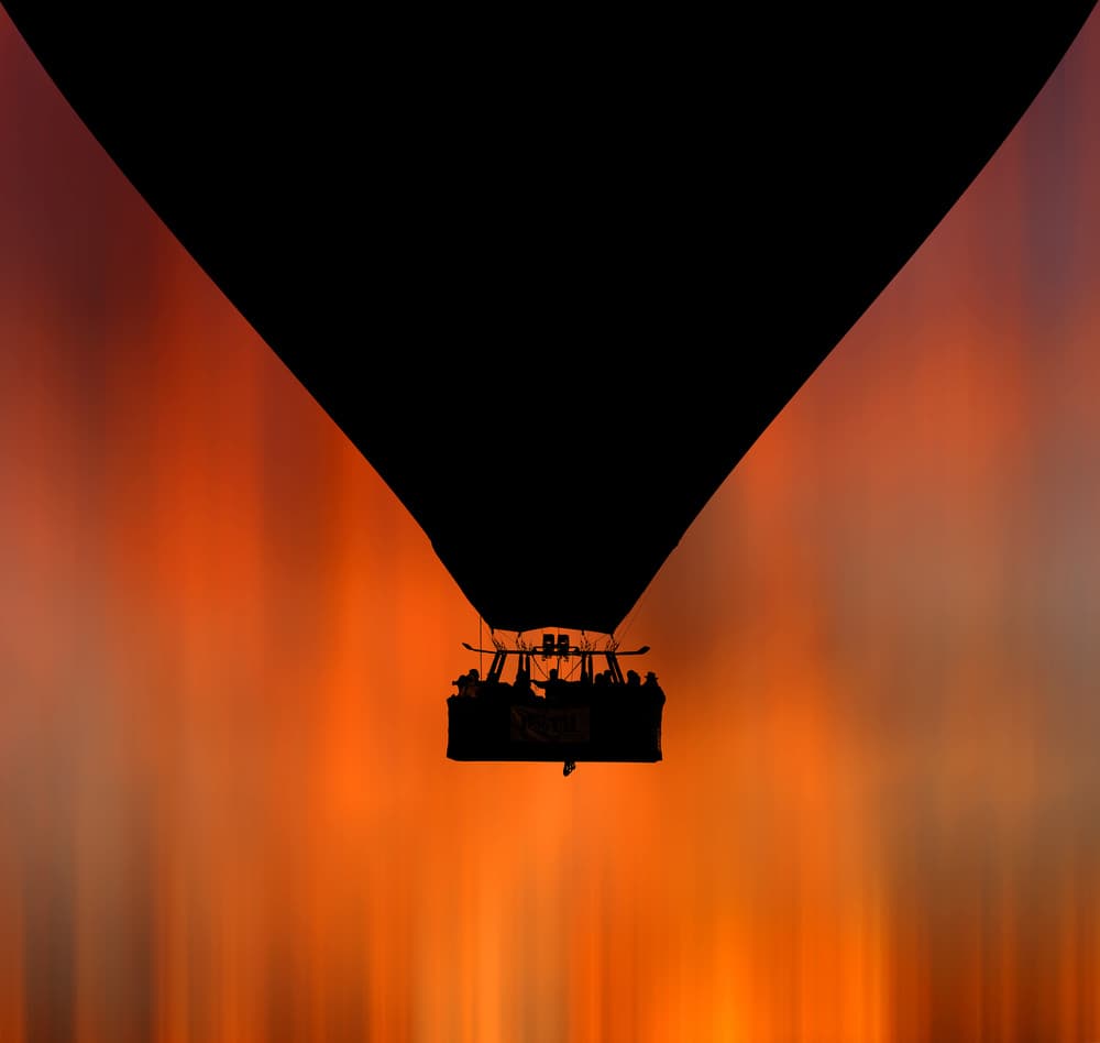 Hot Air Balloon Silhouette by Hans-Wolfgang Hawerkamp — canvas wall art