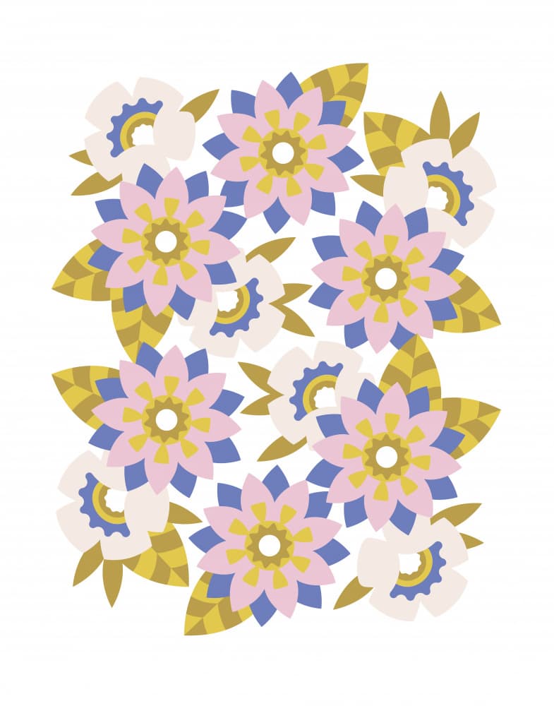 Colorful Stylized Flowers by Tetiana Kava Illustration — canvas wall art