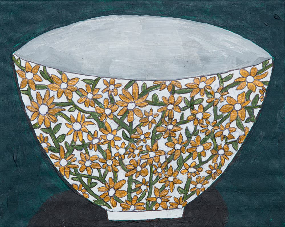 Vibrant Floral Bowl by Dale Hefer — canvas wall art