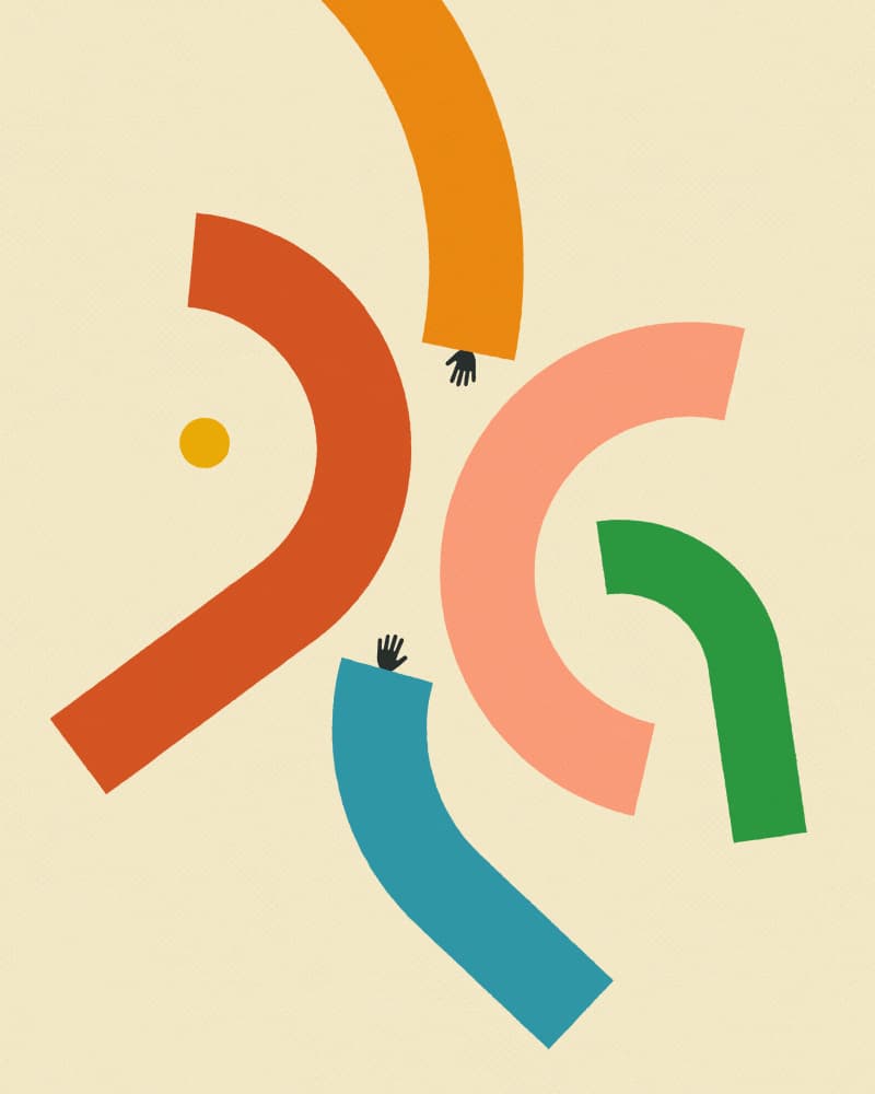 Colorful Abstract Hands by Jazzberry Blue — canvas wall art