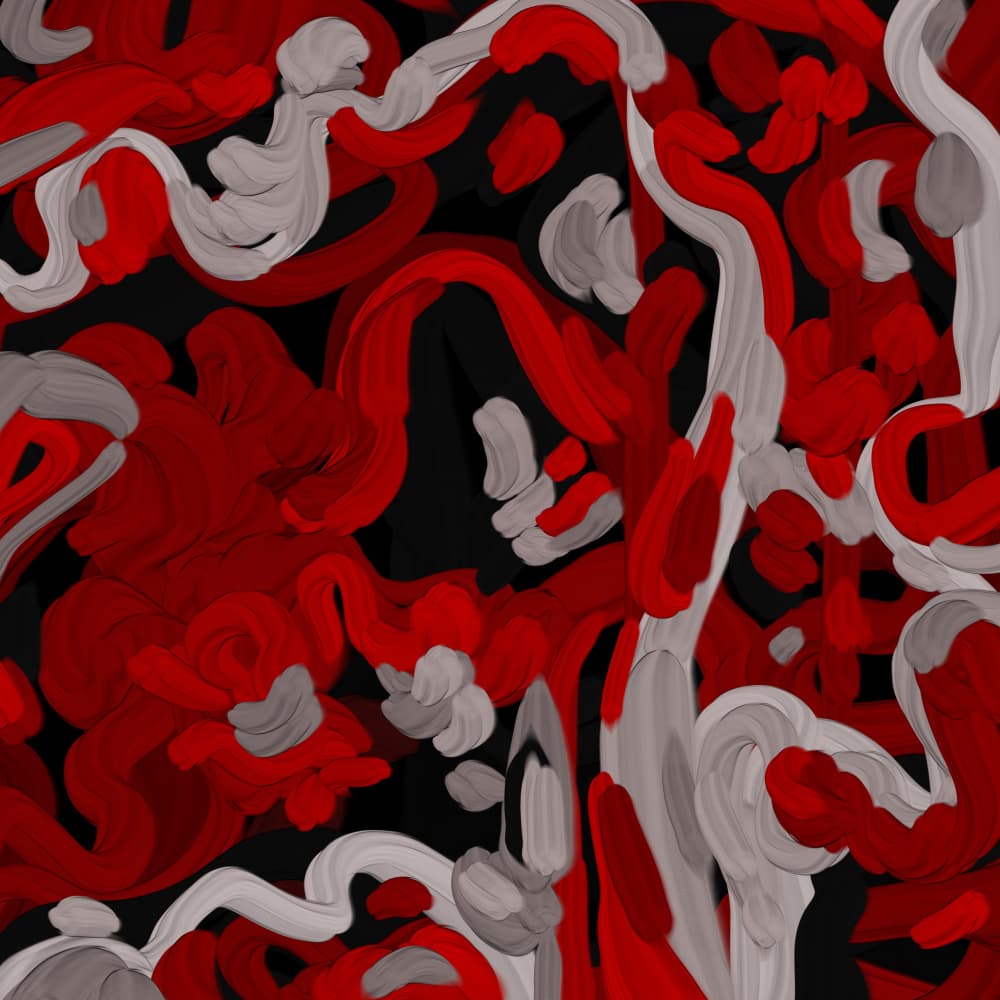 Abstract Red Grey Swirls by Josie George — canvas wall art