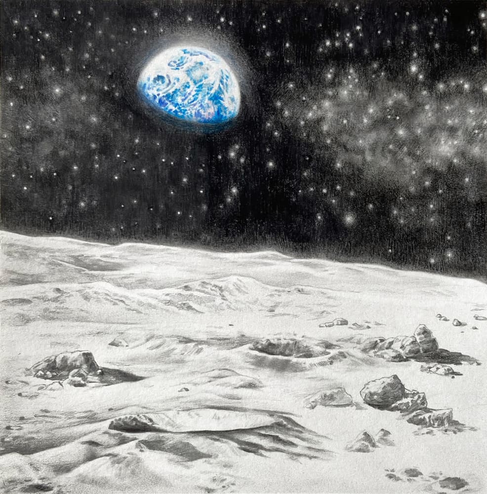Earth Above Moon by Anne Wölk — canvas wall art