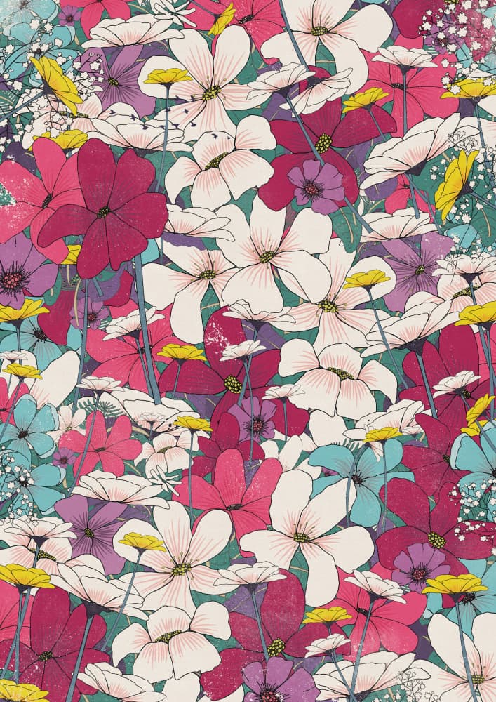 Vibrant Flower Garden by Nicholas — canvas wall art