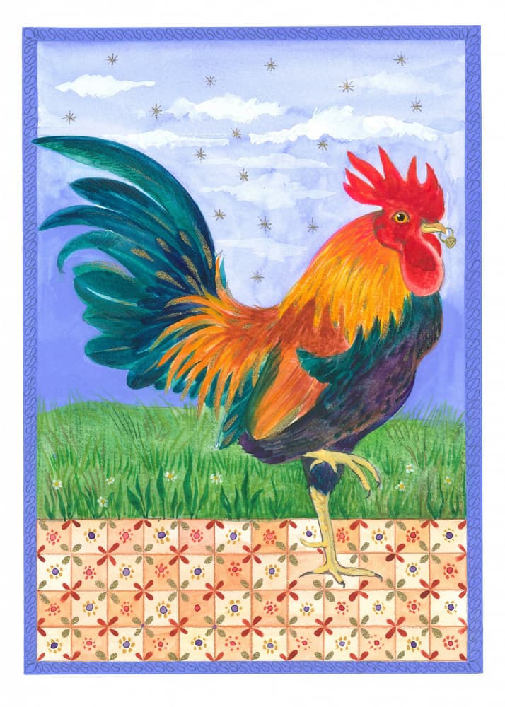 Cockerel and Jewel Aesop's Fables by Isabelle Brent — canvas wall art