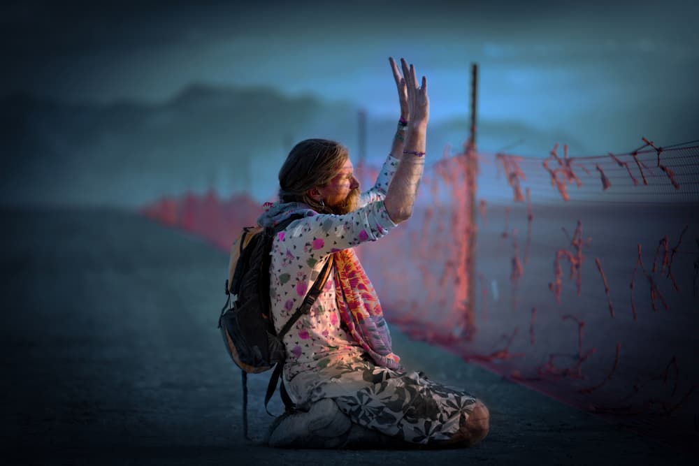 Mystic Desert Prayer by tianhuayu — canvas wall art