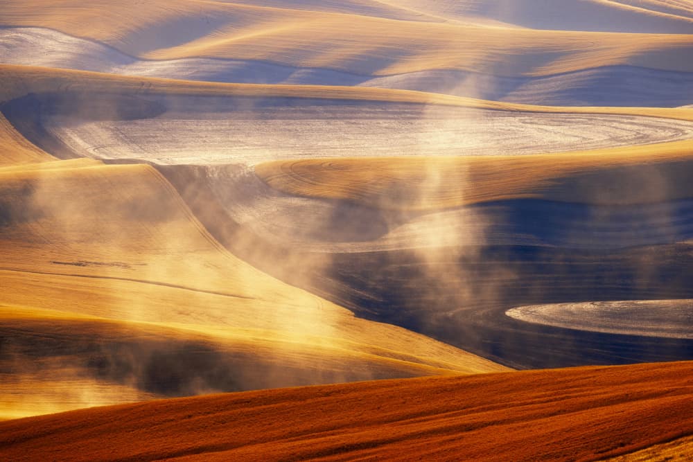 Misty Rolling Fields by James Lu — canvas wall art