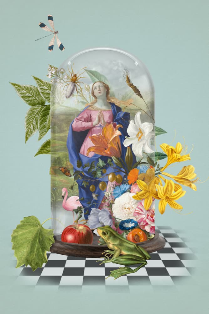 Whimsical Botanical Cloche by Marja van den Hurk — canvas wall art