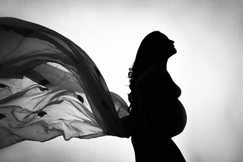 Serene Pregnancy Silhouette by Emel Sefer — canvas wall art