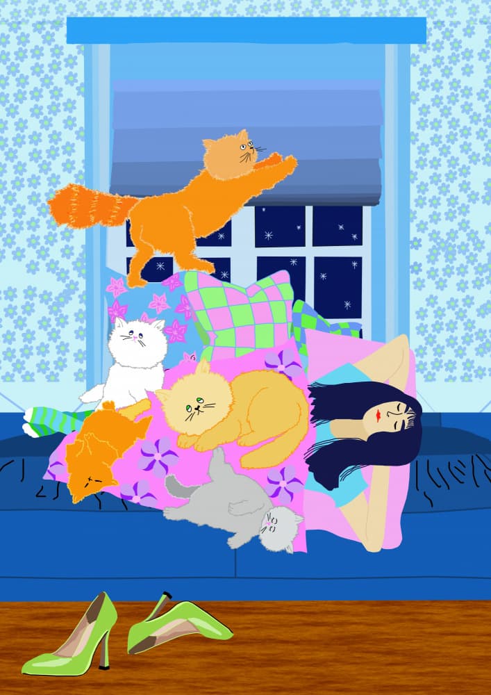 Dreaming with Cats by Lynnda Rakos — canvas wall art