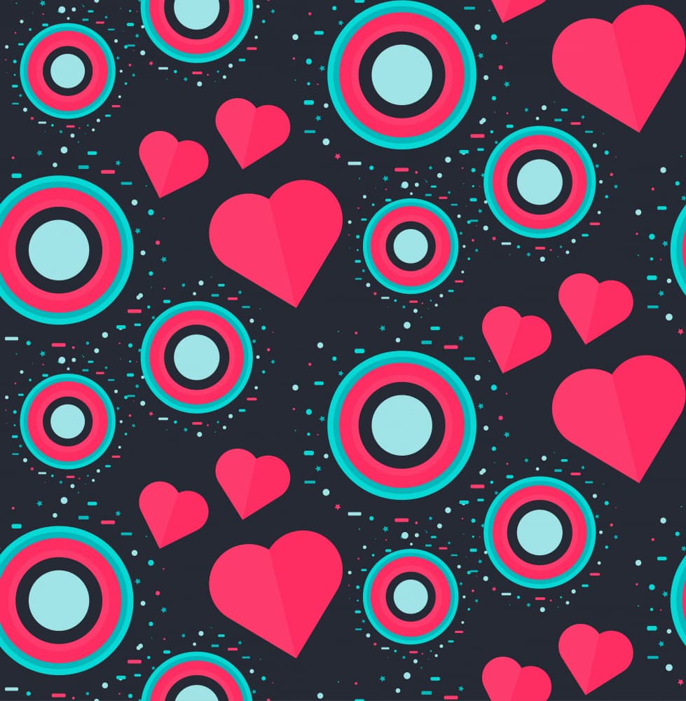 Vibrant Hearts Circles Pattern by Marika Barsrsind β canvas wall art