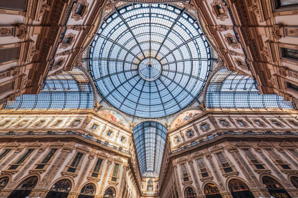 Milan Galleria Glass Ceiling by Marco Tagliarino — canvas wall art