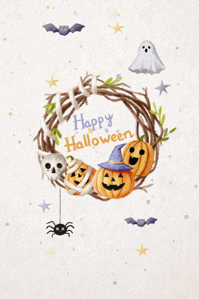 Halloween Wreath Pumpkins by Xuan Thai — canvas wall art