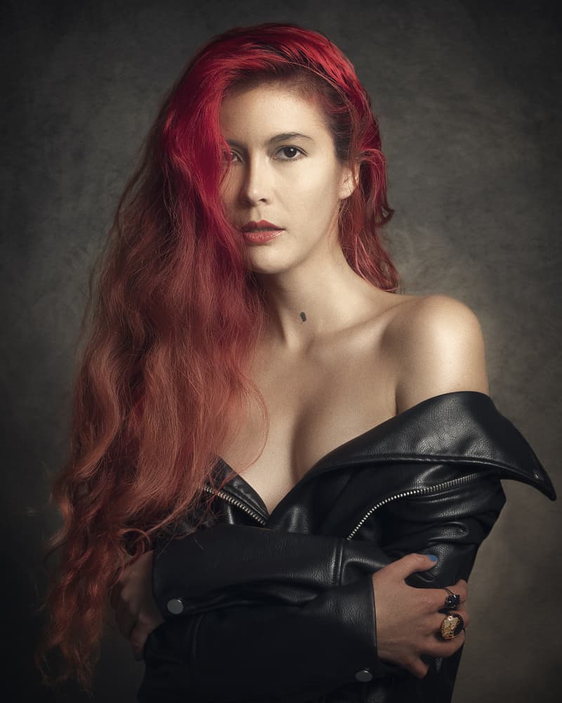 Redhead in Leather by Cesar Tejada — canvas wall art