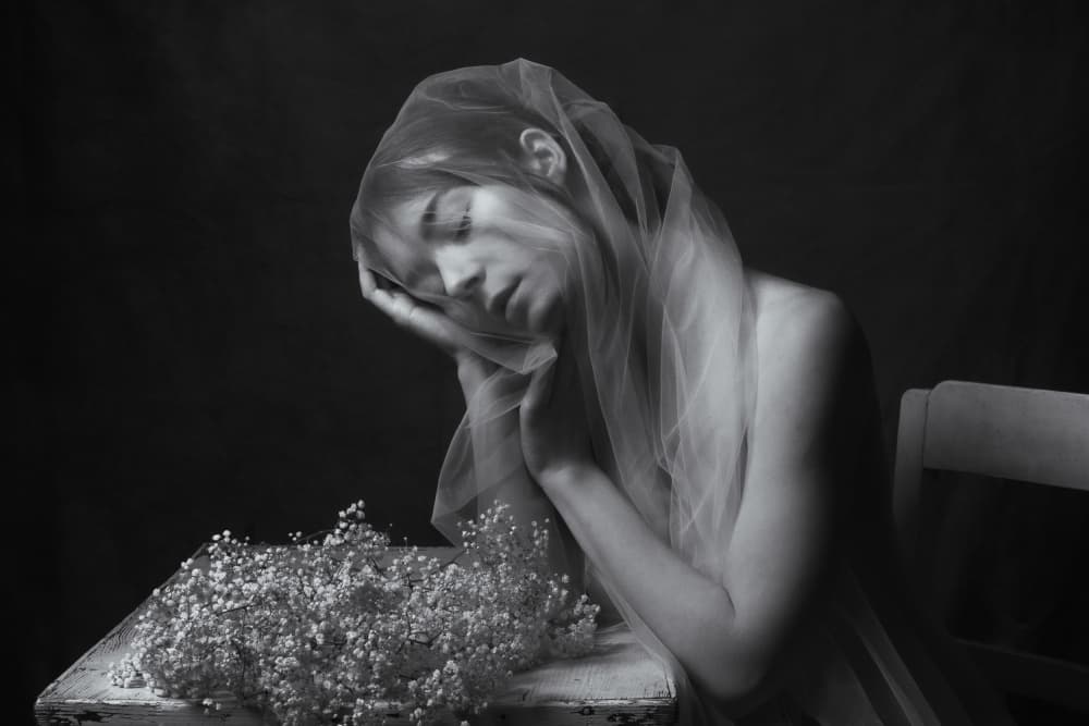 Pensive Veiled Woman by Ruth Franke — canvas wall art