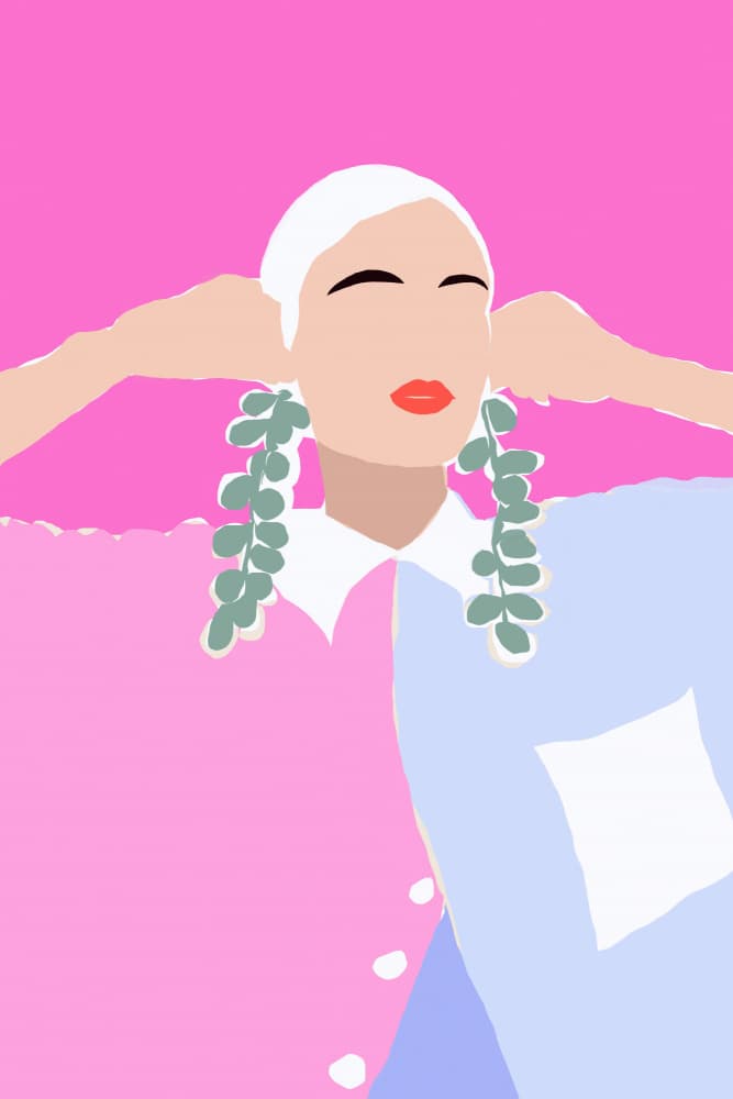 Pink Blue Fashion Style by Treechild — canvas wall art
