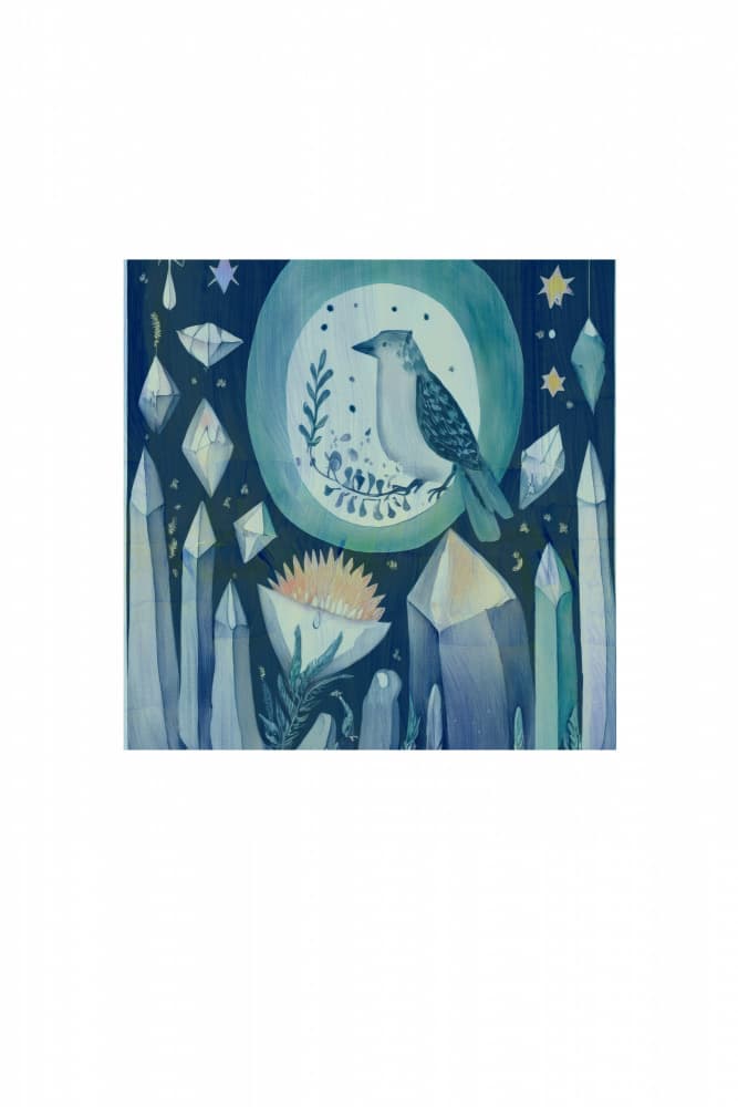 Celestial Crystal Bird by casa cartissi — canvas wall art