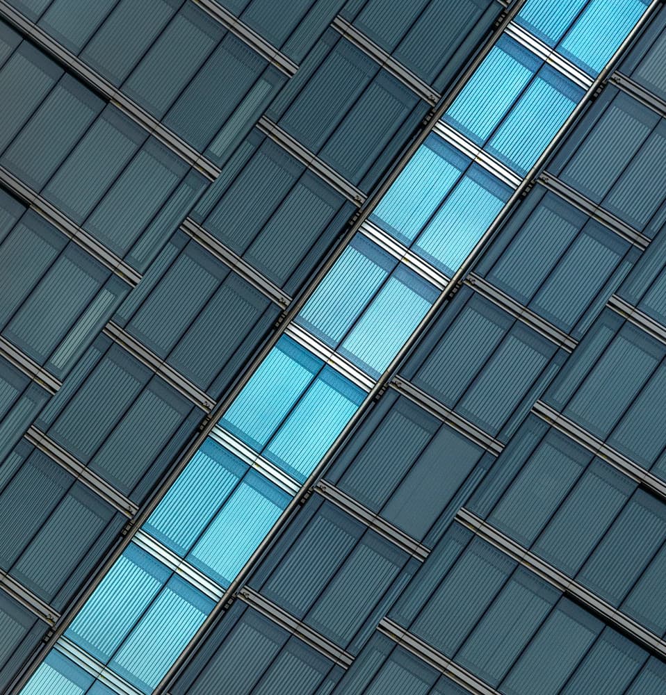 Diagonal Blue Grid by Jef Van den Houte — canvas wall art