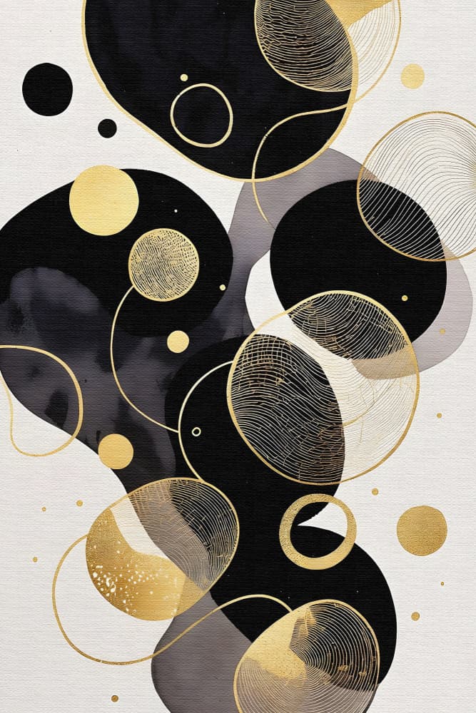 Elegant Black Gold Abstract by Miguel Bruzual — canvas wall art