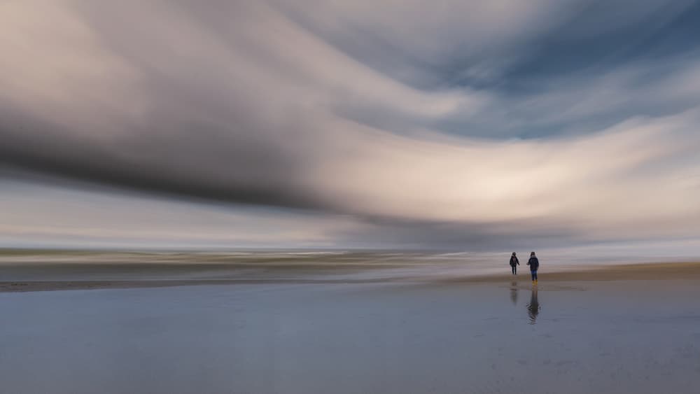 Ethereal Beach Walk by Uschi Hermann — canvas wall art