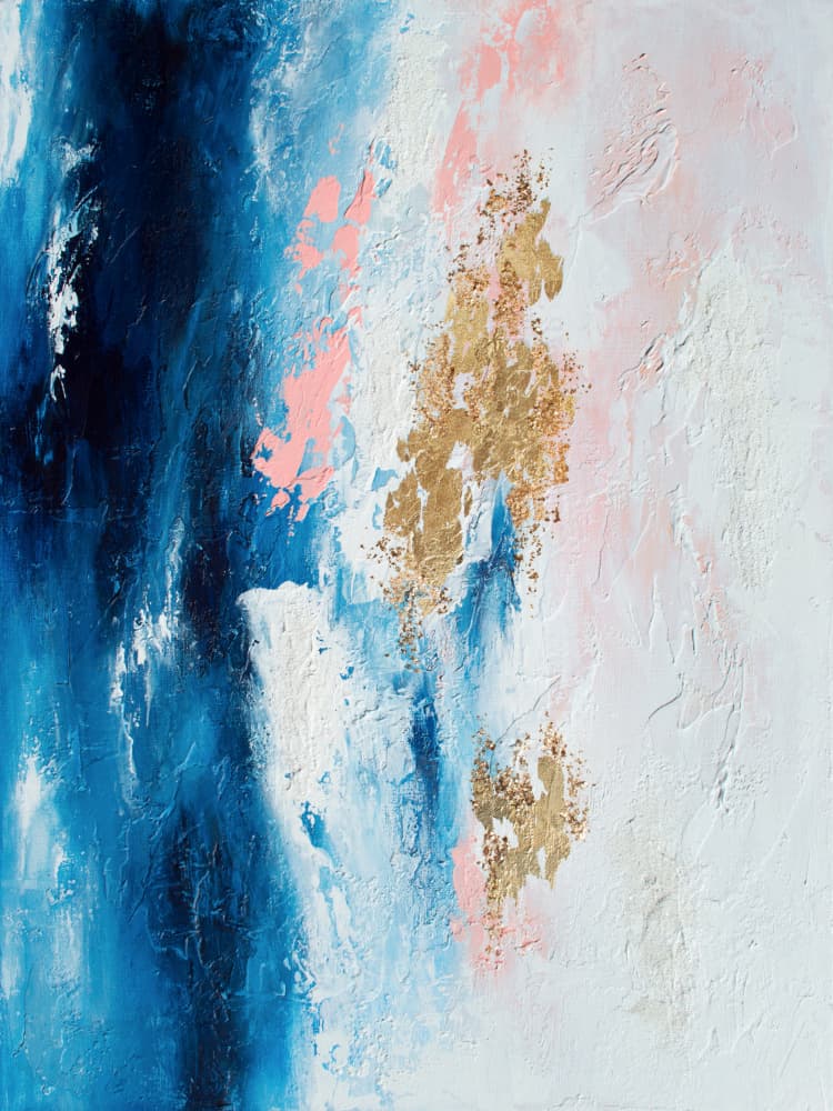 Azure Gold Currents by Alyson Storms — canvas wall art