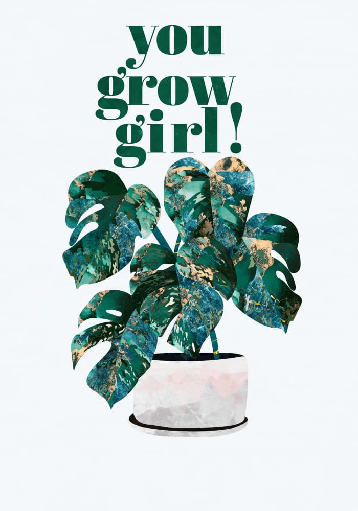 You Grow Girl Monstera by Sarah Manovski — canvas wall art