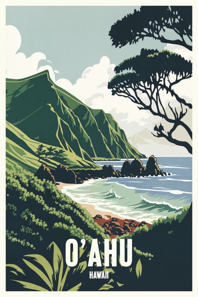 O'ahu Coastal Landscape by thomas chedeville — canvas wall art