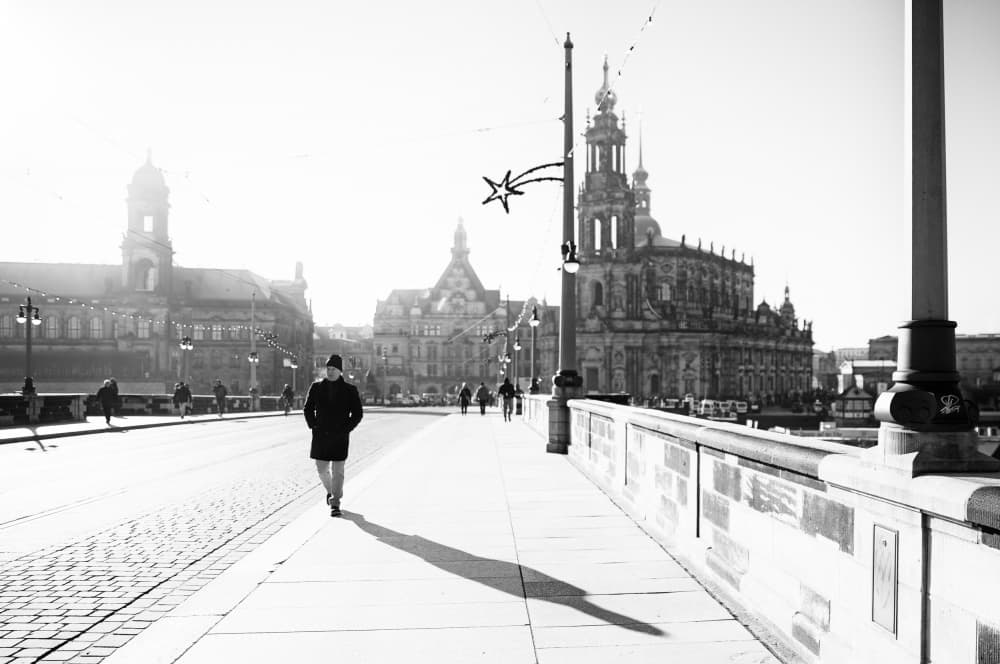 Dresden City Bridge Walk by Julien Oncete — canvas wall art