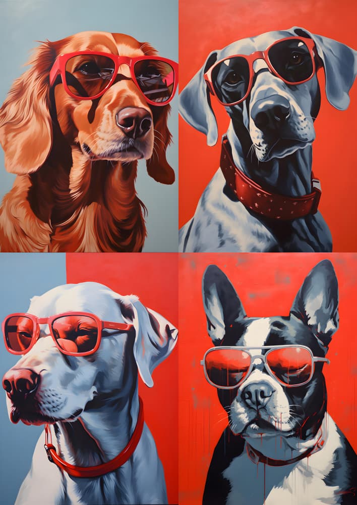 Cool Dogs in Shades by Andreas Magnusson — canvas wall art
