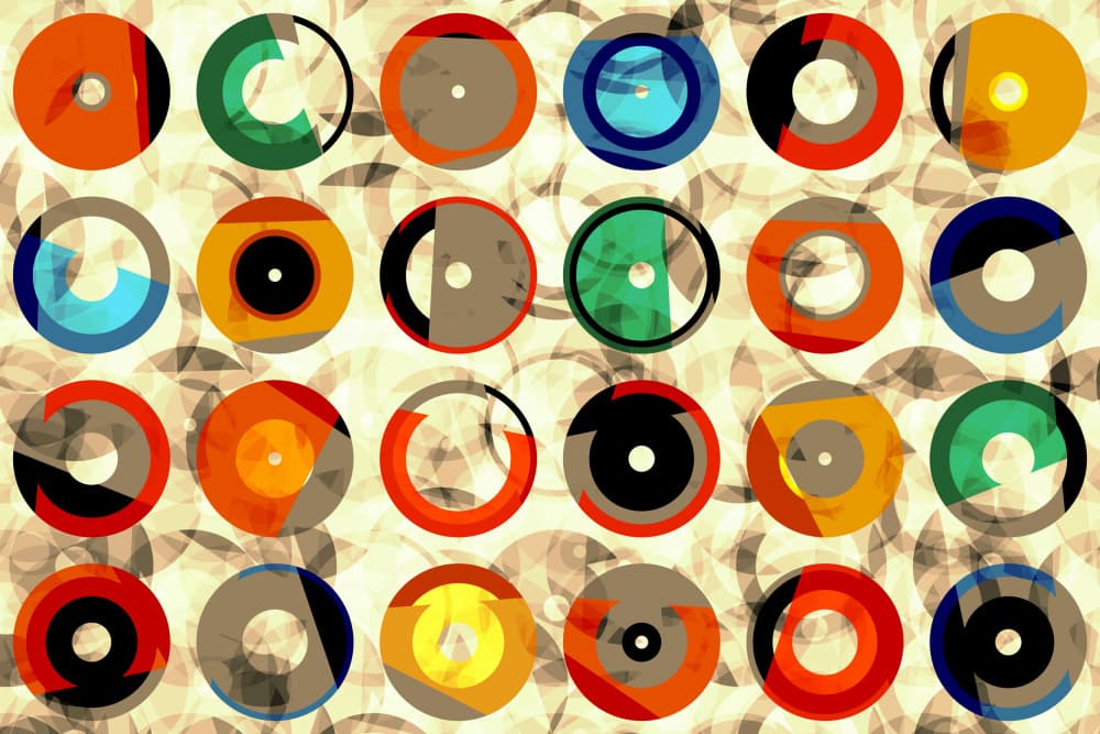 Colorful Abstract Circles by Petr Strnad — canvas wall art