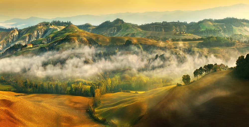 Misty Valley Sunrise by Krzysztof Browko — canvas wall art