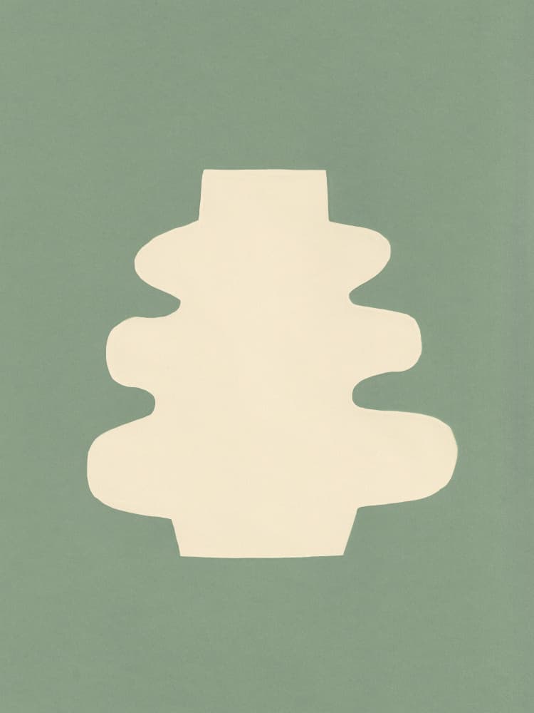 Organic Sage Vase by Bronwyn Baker — canvas wall art
