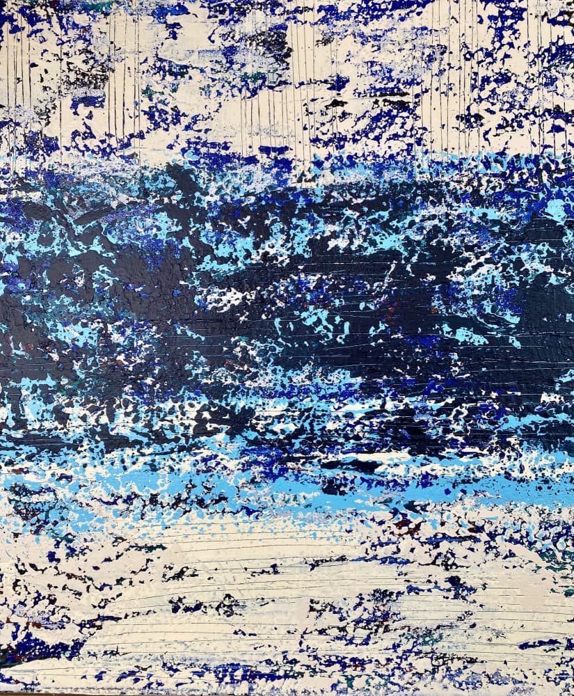 Textured Blue Waves by Berit Pihl — canvas wall art