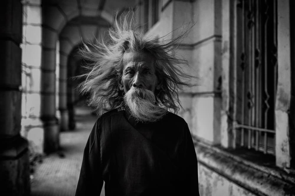 Dramatic Elder Portrait by hardibudi — canvas wall art