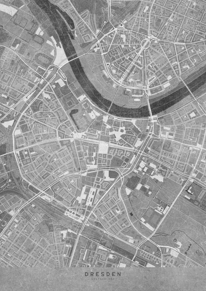 Historic Dresden City Map by Rosana Laiz Blursbyai — canvas wall art