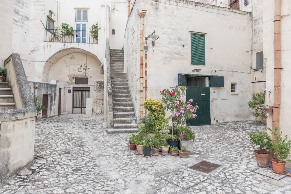 Peaceful Village Courtyard by Photolovers — canvas wall art
