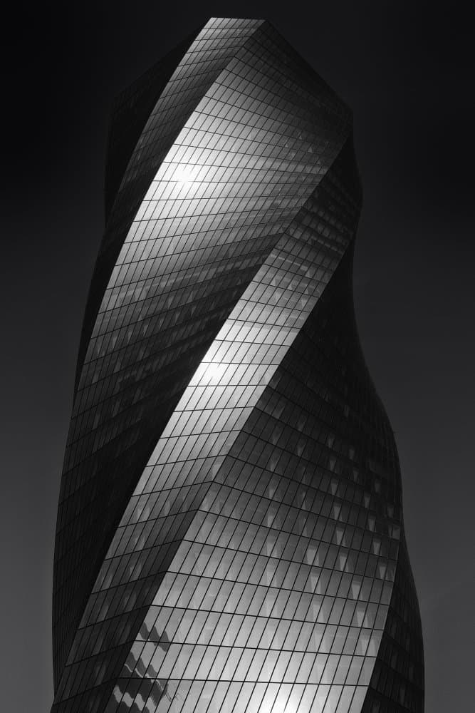 Twisted Glass Skyscraper by Klaus Tesching — canvas wall art