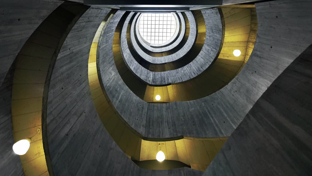 Modern Spiral Architecture by Jorge Pimenta — canvas wall art