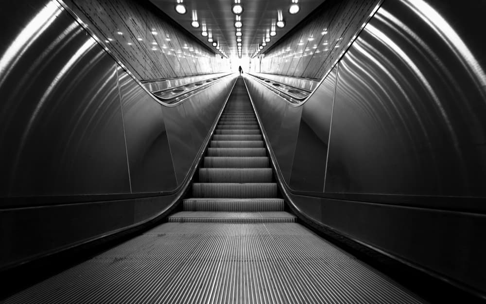 Long Escalator Ascent by Jorge Pimenta — canvas wall art