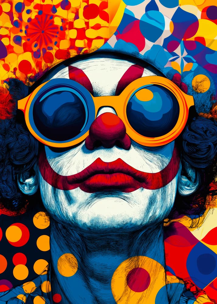 Pop Art Clown Smile by Justyna Jaszke — canvas wall art
