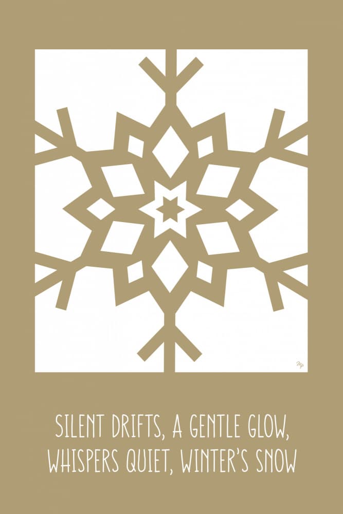 Golden Winter Snowflake by Martina — canvas wall art