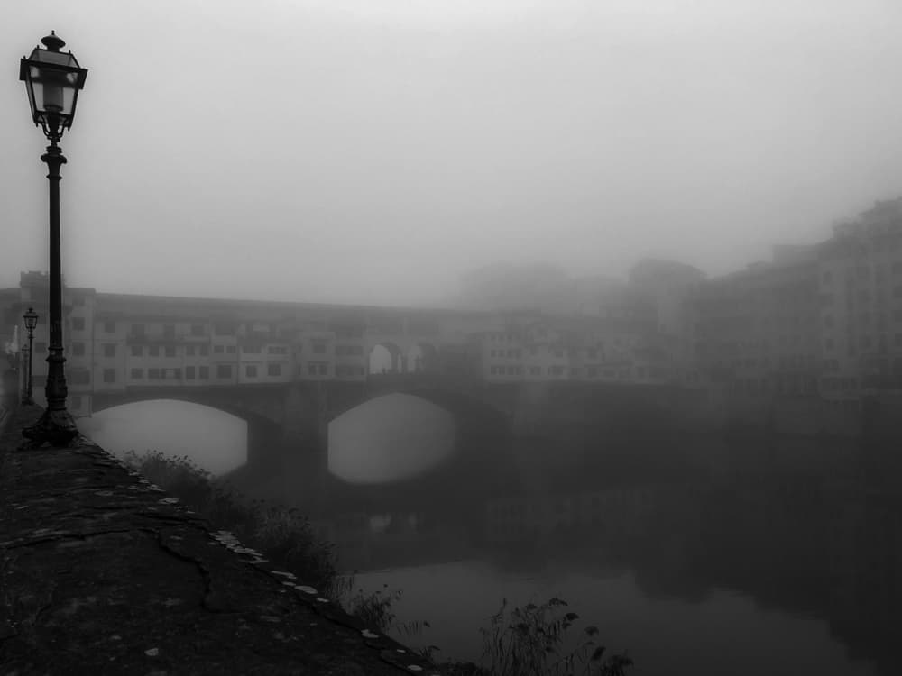 Misty Florence Bridge by Andrea Maestosi — canvas wall art