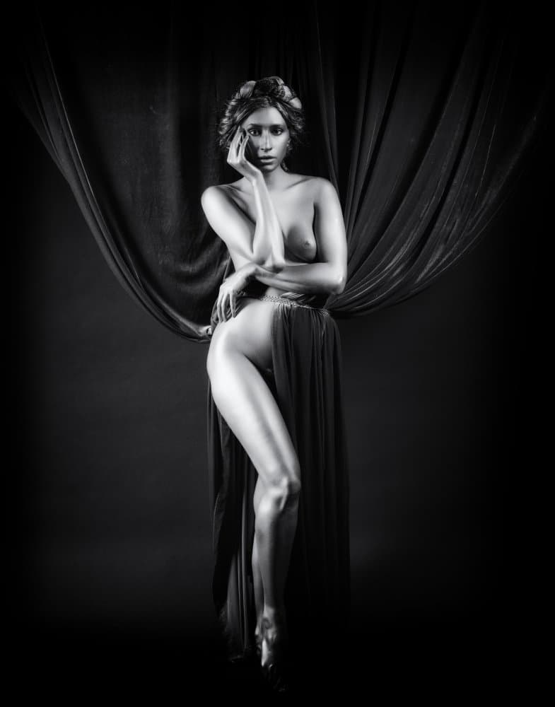Elegant Draped Woman by James Yang — canvas wall art