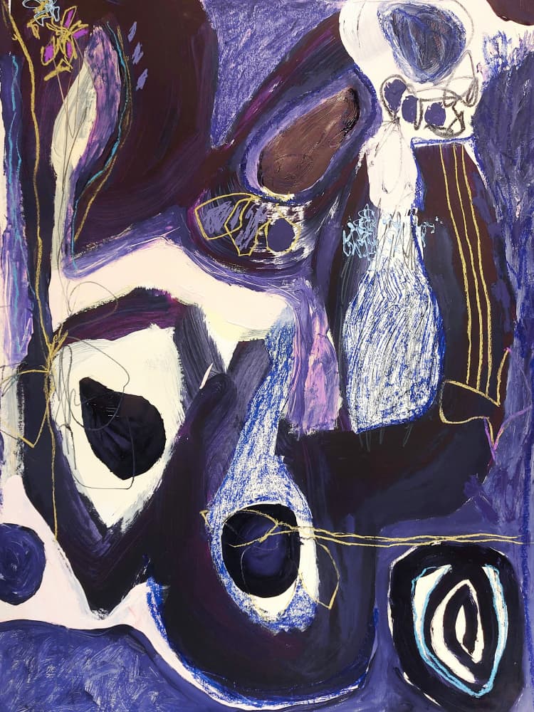 Abstract Purple Fluidity by Monika Riethmueller — canvas wall art