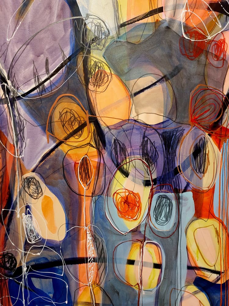 Vibrant Abstract Layers by Monika Riethmueller — canvas wall art