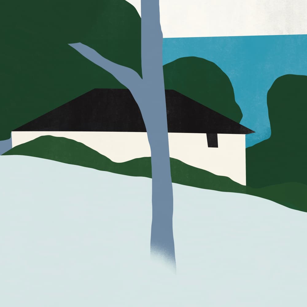 Minimalist Lakeside House by Little Dean — canvas wall art